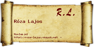 Róza Lajos névjegykártya